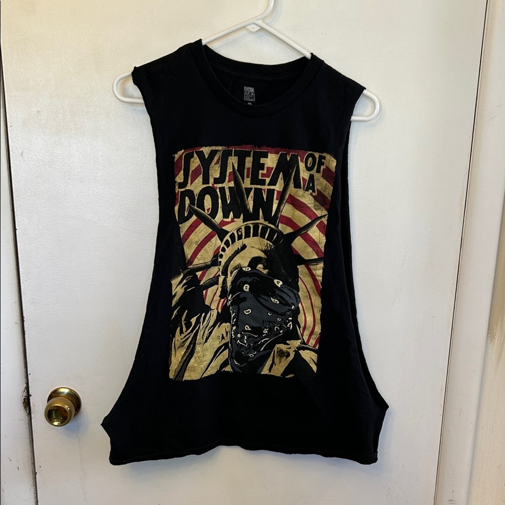 System of a Down Modified T-shirt Black Size Large